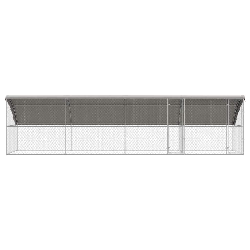 vidaXL Kenel dla Psów 4 pcs Srebrny 8 x 2 x 2 m Stal galwanizowana