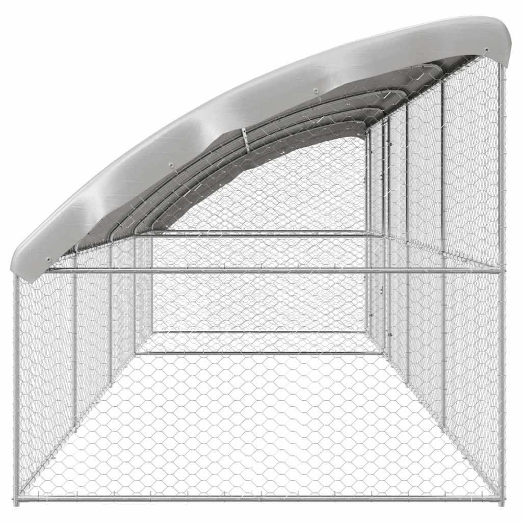 vidaXL Kenel dla Psów 4 pcs Srebrny 8 x 2 x 2 m Stal galwanizowana
