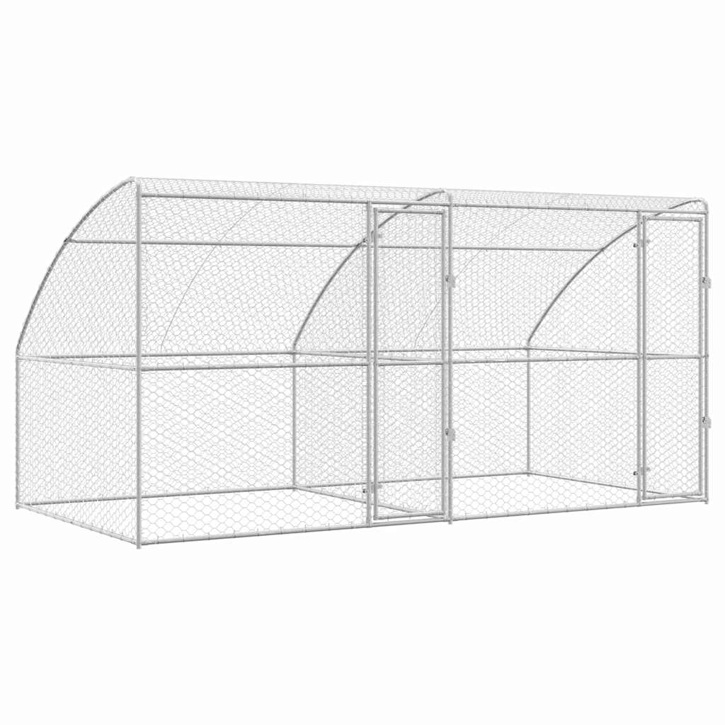 vidaXL Kenel dla Psów 2 pcs Srebrny 4 x 2 x 2 m Stal galwanizowana