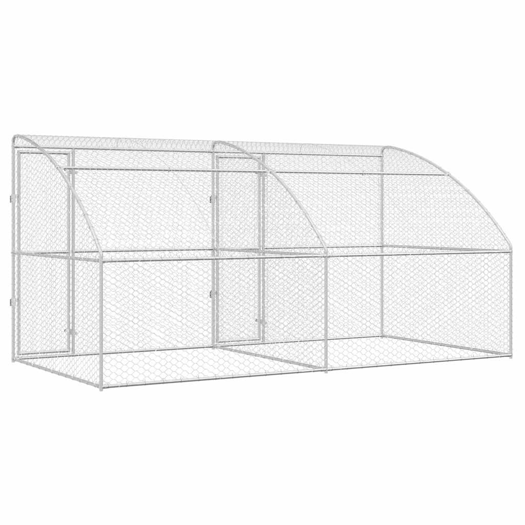 vidaXL Kenel dla Psów 2 pcs Srebrny 4 x 2 x 2 m Stal galwanizowana