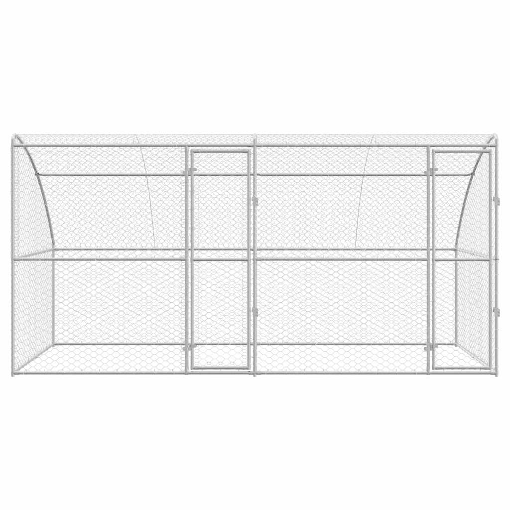 vidaXL Kenel dla Psów 2 pcs Srebrny 4 x 2 x 2 m Stal galwanizowana