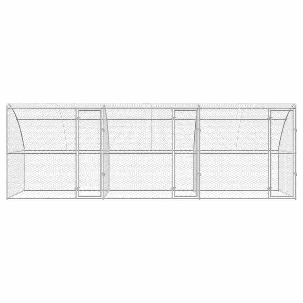 vidaXL Kenel dla Psów 3 pcs Srebrny 6 x 2 x 2 m Stal galwanizowana