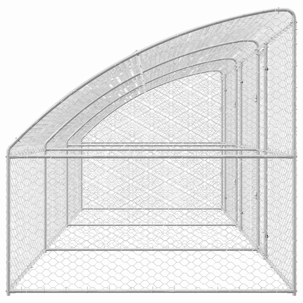 vidaXL Kenel dla Psów 3 pcs Srebrny 6 x 2 x 2 m Stal galwanizowana