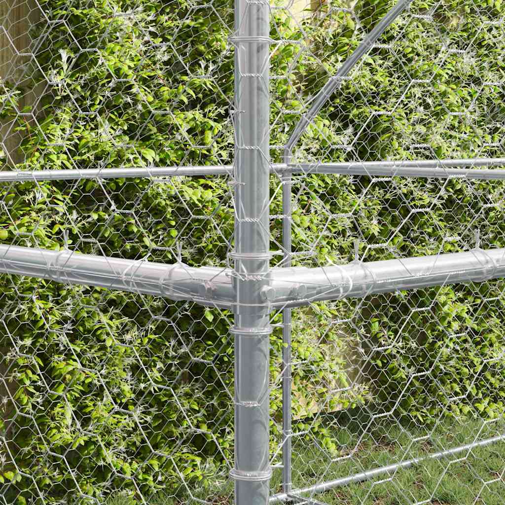 vidaXL Kenel dla Psów 4 pcs Srebrny 8 x 2 x 2 m Stal galwanizowana