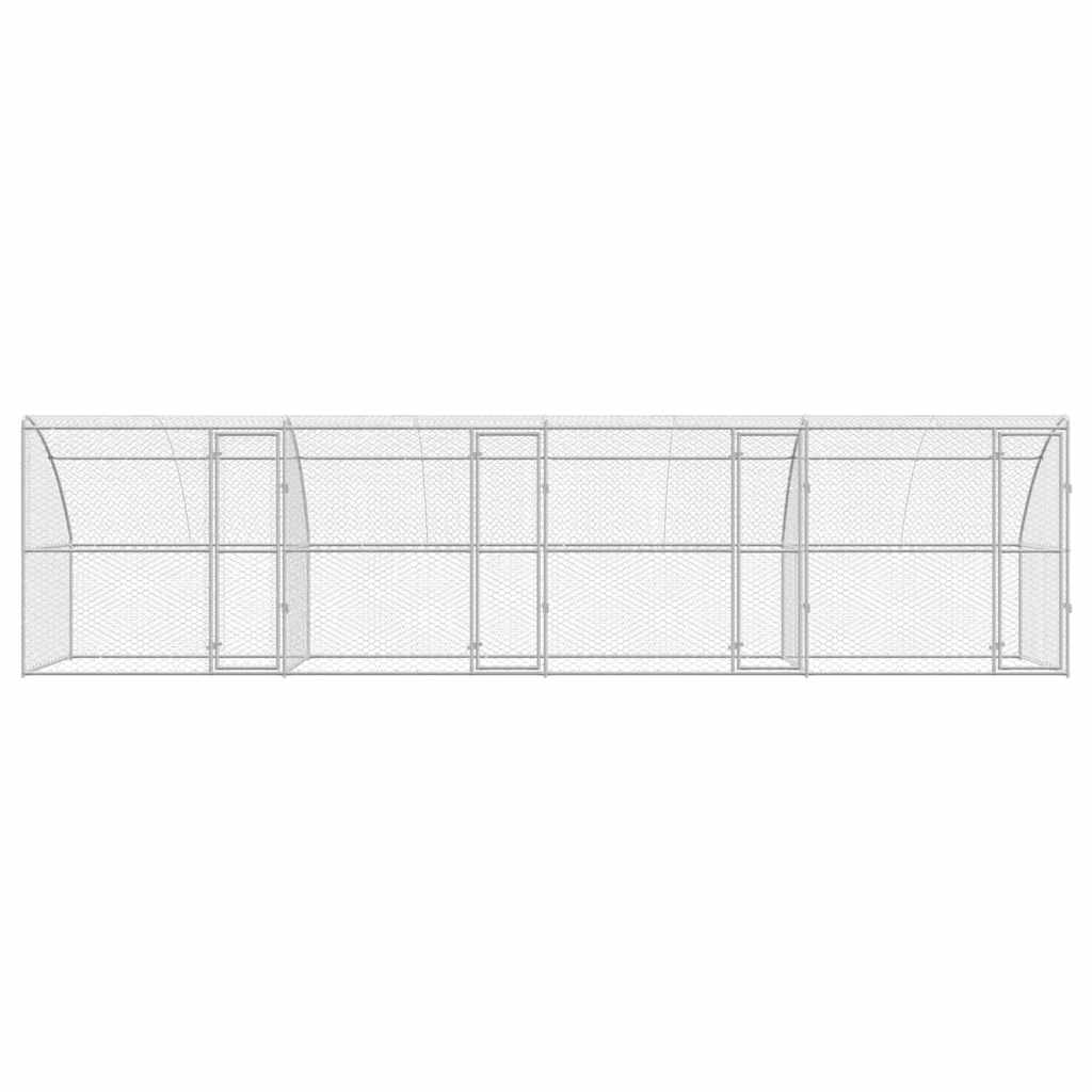 vidaXL Kenel dla Psów 4 pcs Srebrny 8 x 2 x 2 m Stal galwanizowana