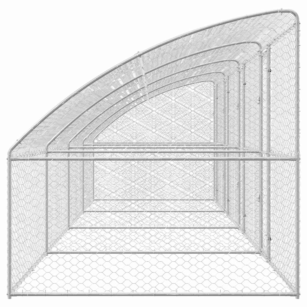 vidaXL Kenel dla Psów 4 pcs Srebrny 8 x 2 x 2 m Stal galwanizowana