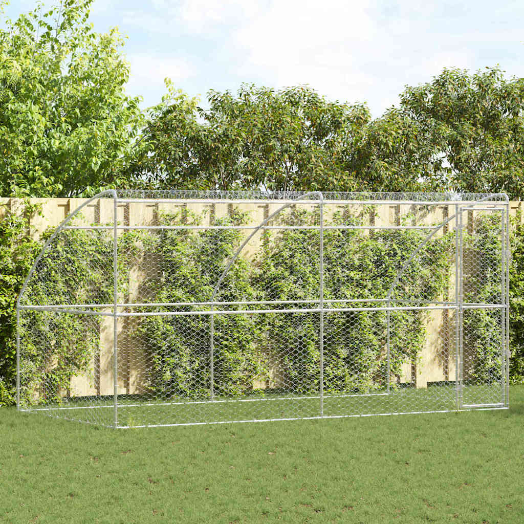 vidaXL Kenel dla Psów 2 pcs Srebrny 4 x 2 x 2 m Stal galwanizowana