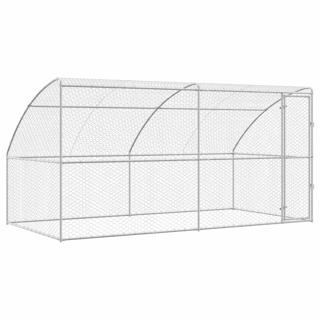 vidaXL Kenel dla Psów 2 pcs Srebrny 4 x 2 x 2 m Stal galwanizowana
