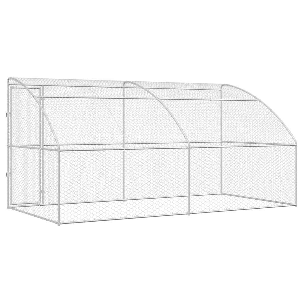 vidaXL Kenel dla Psów 2 pcs Srebrny 4 x 2 x 2 m Stal galwanizowana
