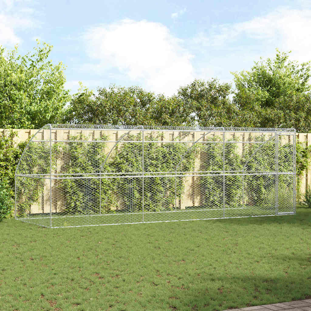 vidaXL Kenel dla Psów 3 pcs Srebrny 6 x 2 x 2 m Stal galwanizowana