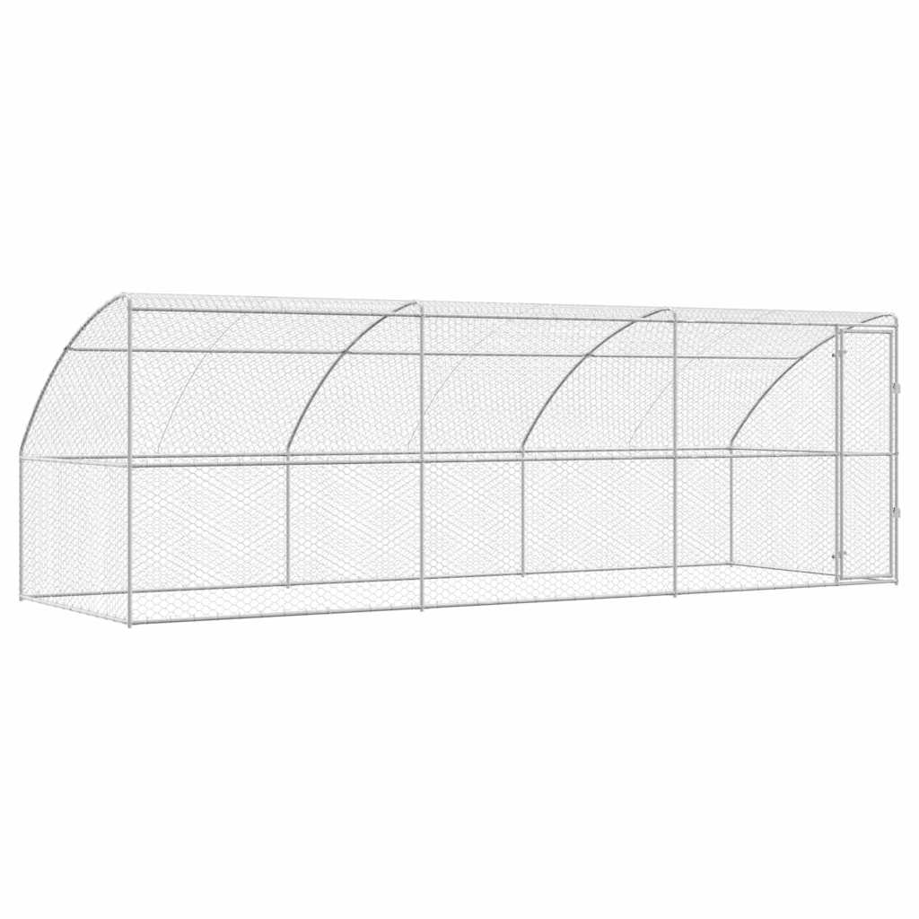 vidaXL Kenel dla Psów 3 pcs Srebrny 6 x 2 x 2 m Stal galwanizowana