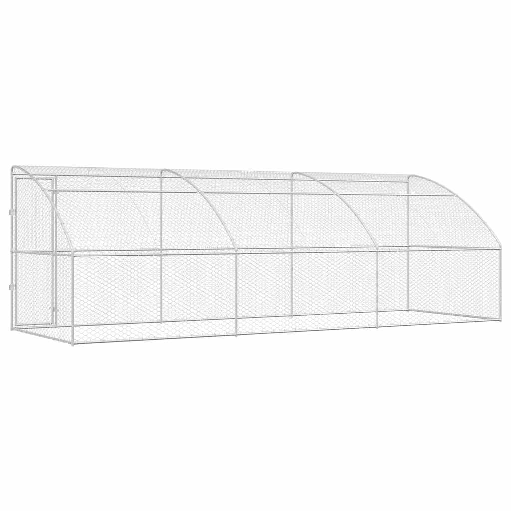 vidaXL Kenel dla Psów 3 pcs Srebrny 6 x 2 x 2 m Stal galwanizowana