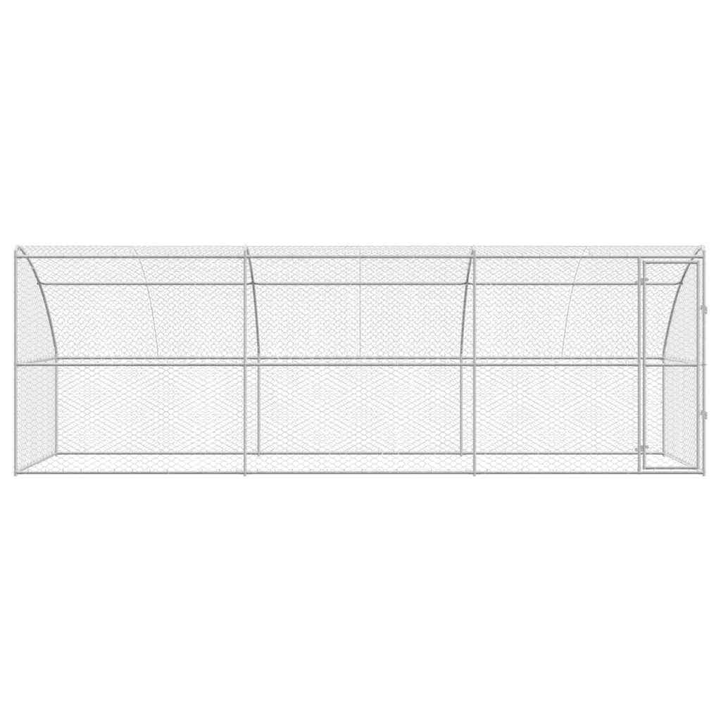 vidaXL Kenel dla Psów 3 pcs Srebrny 6 x 2 x 2 m Stal galwanizowana