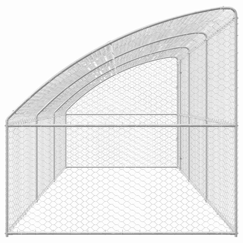 vidaXL Kenel dla Psów 3 pcs Srebrny 6 x 2 x 2 m Stal galwanizowana