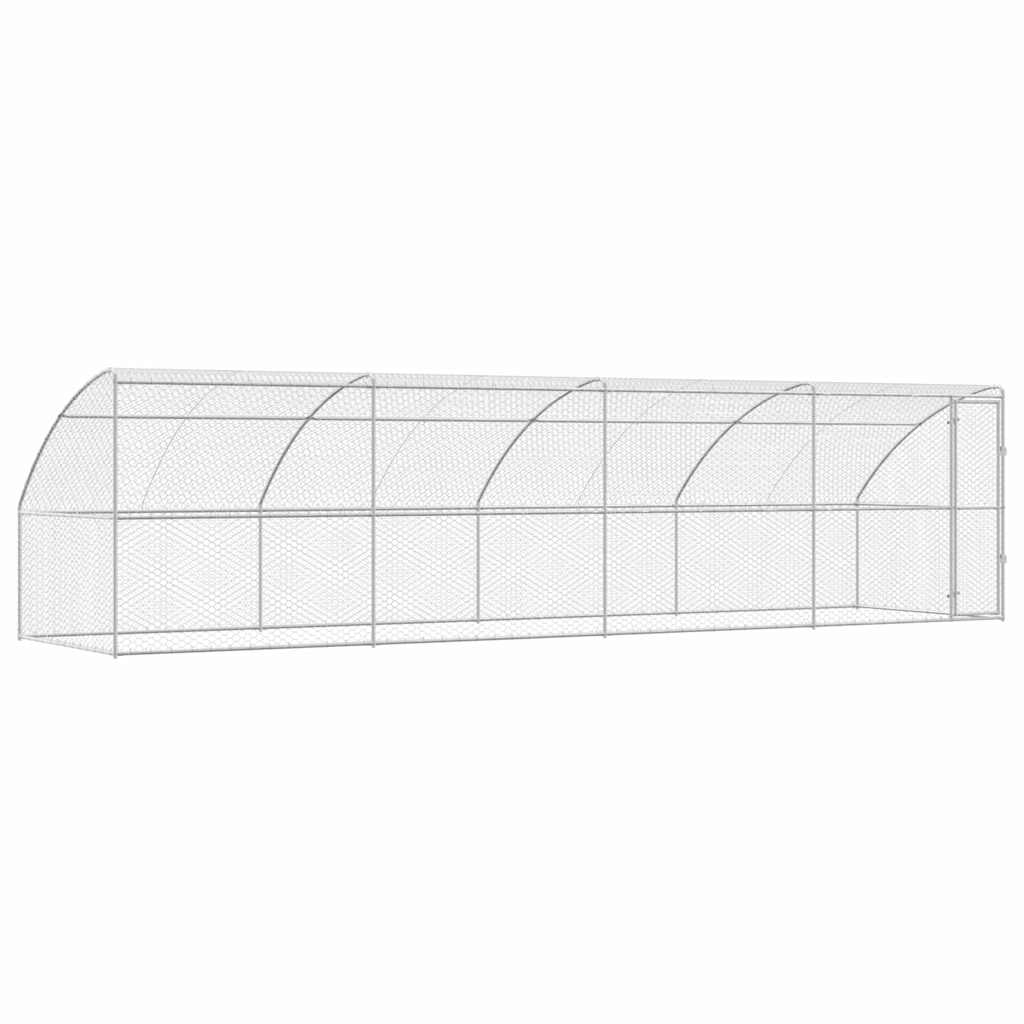 vidaXL Kenel dla Psów 4 pcs Srebrny 8 x 2 x 2 m Stal galwanizowana