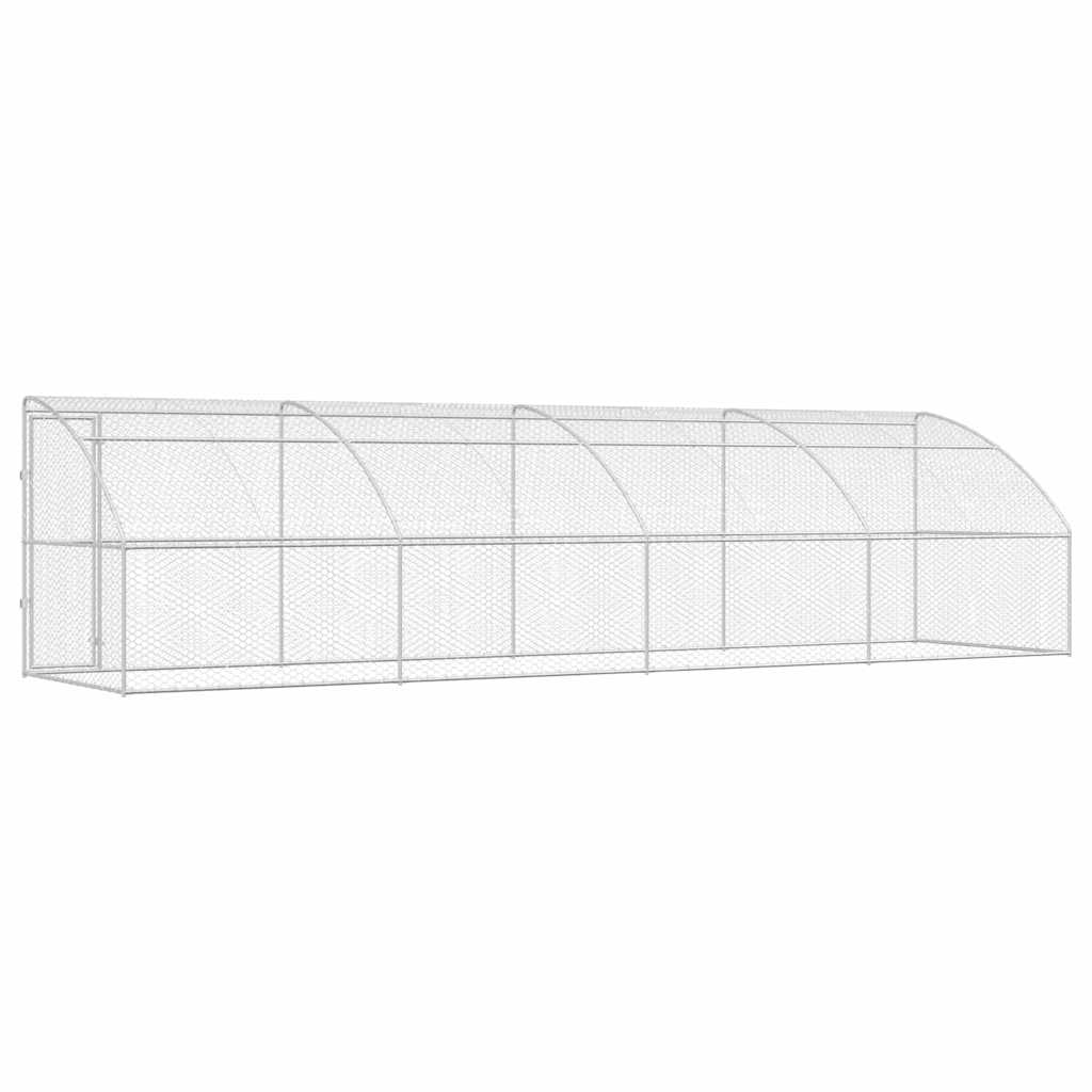 vidaXL Kenel dla Psów 4 pcs Srebrny 8 x 2 x 2 m Stal galwanizowana