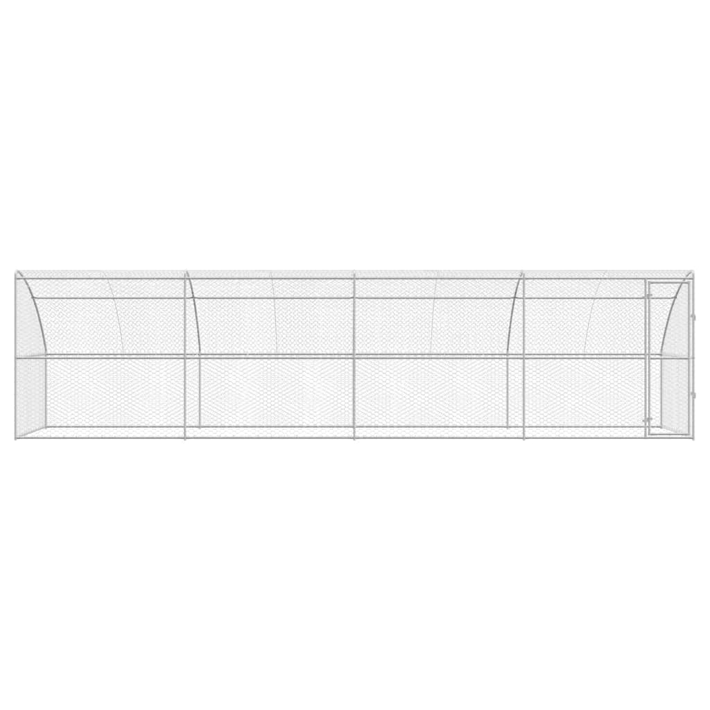 vidaXL Kenel dla Psów 4 pcs Srebrny 8 x 2 x 2 m Stal galwanizowana