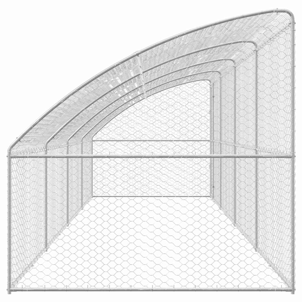 vidaXL Kenel dla Psów 4 pcs Srebrny 8 x 2 x 2 m Stal galwanizowana