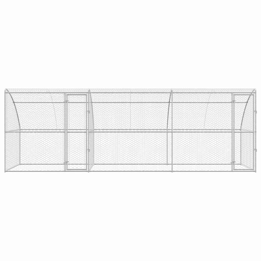 vidaXL Kenel dla Psów 3 pcs Srebrny 6 x 2 x 2 m Stal galwanizowana