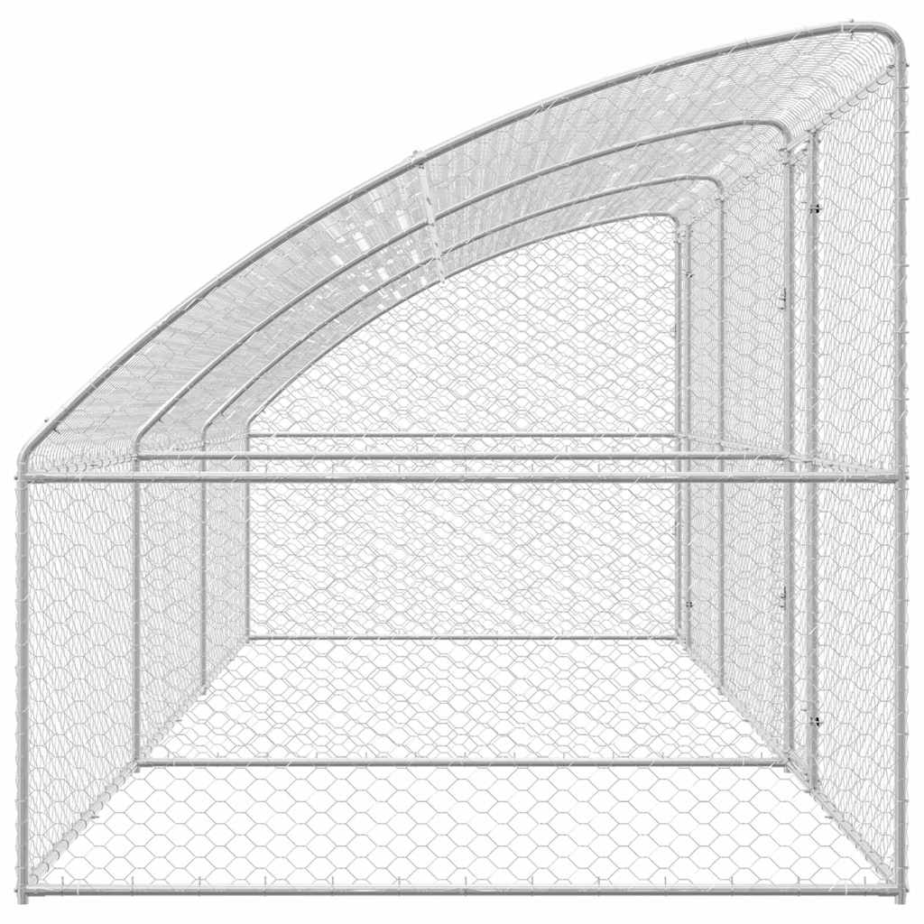 vidaXL Kenel dla Psów 3 pcs Srebrny 6 x 2 x 2 m Stal galwanizowana