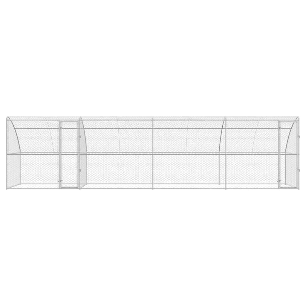 vidaXL Kenel dla Psów 4 pcs Srebrny 8 x 2 x 2 m Stal galwanizowana