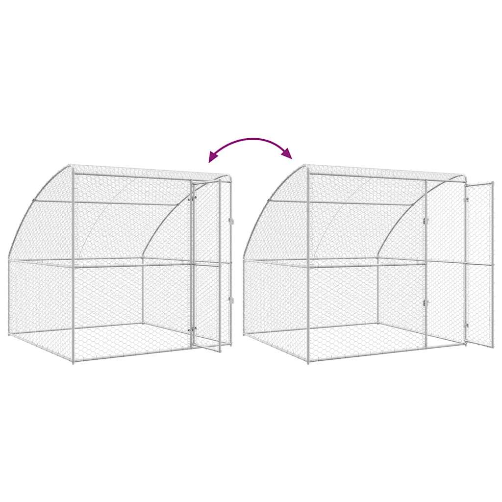 vidaXL Kenel dla Psów 4 pcs Srebrny 8 x 2 x 2 m Stal galwanizowana