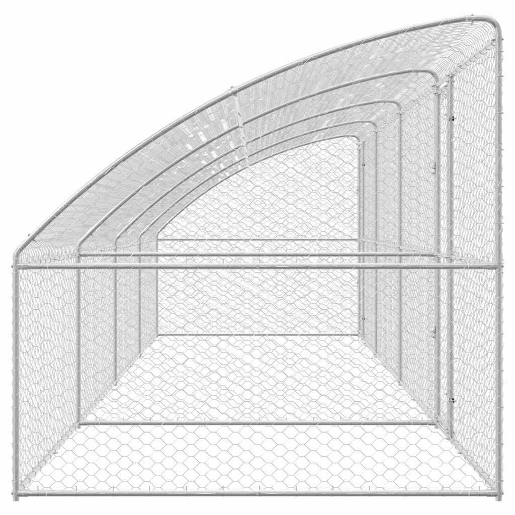vidaXL Kenel dla Psów 4 pcs Srebrny 8 x 2 x 2 m Stal galwanizowana