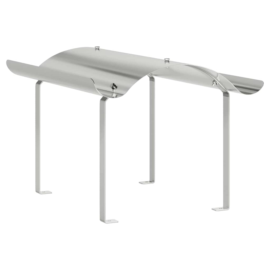 vidaXL Nasada kominkowa Srebrny 59,5 x 50 x 36,5 cm Stal nierdzewna