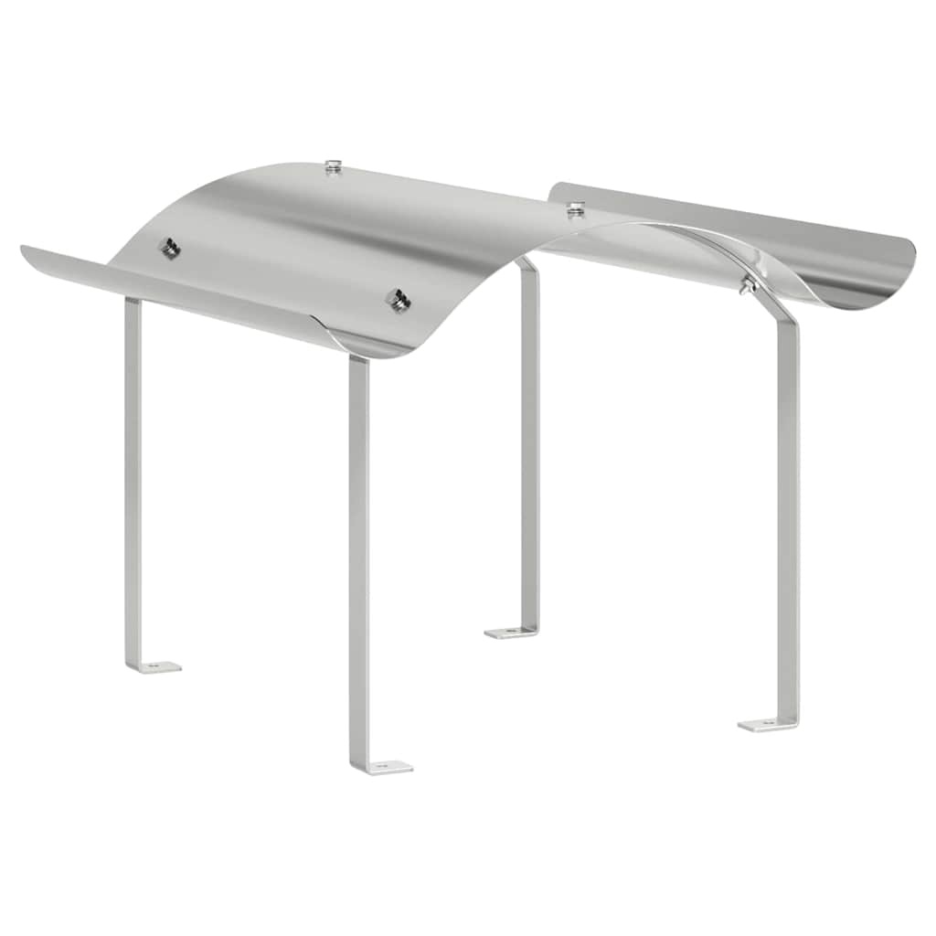 vidaXL Nasada kominkowa Srebrny 59,5 x 50 x 36,5 cm Stal nierdzewna