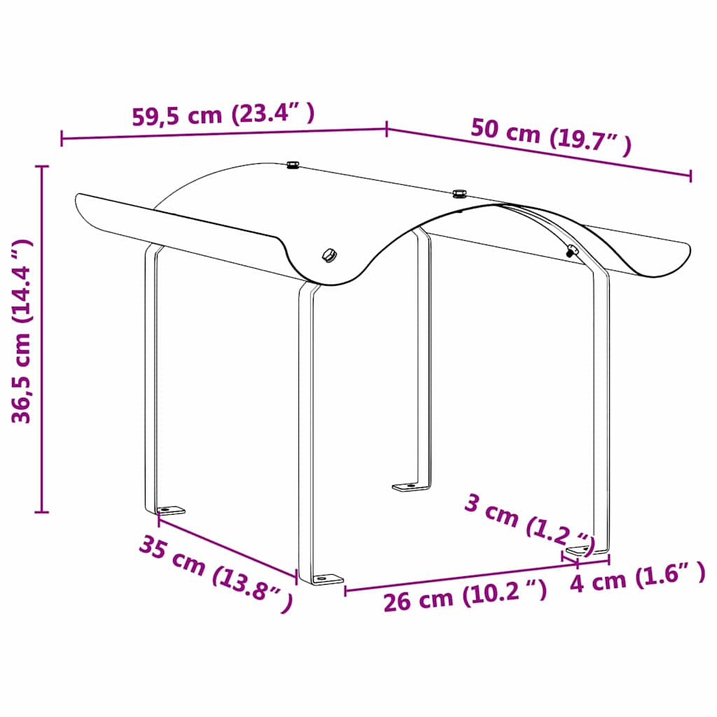 vidaXL Nasada kominkowa Srebrny 59,5 x 50 x 36,5 cm Stal nierdzewna