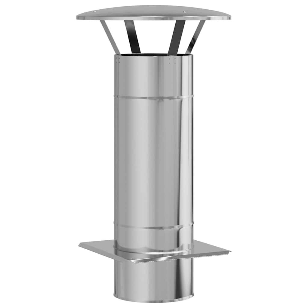 vidaXL Przedłużenie kominka Srebrny 35 x 35 x 65 cm Stal nierdzewna