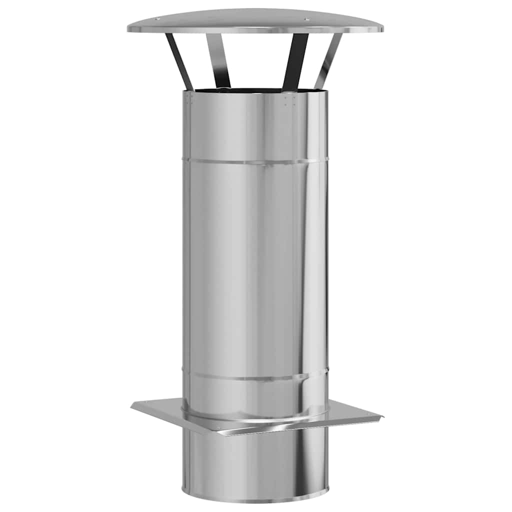 vidaXL Przedłużenie kominka Srebrny 35 x 35 x 65 cm Stal nierdzewna