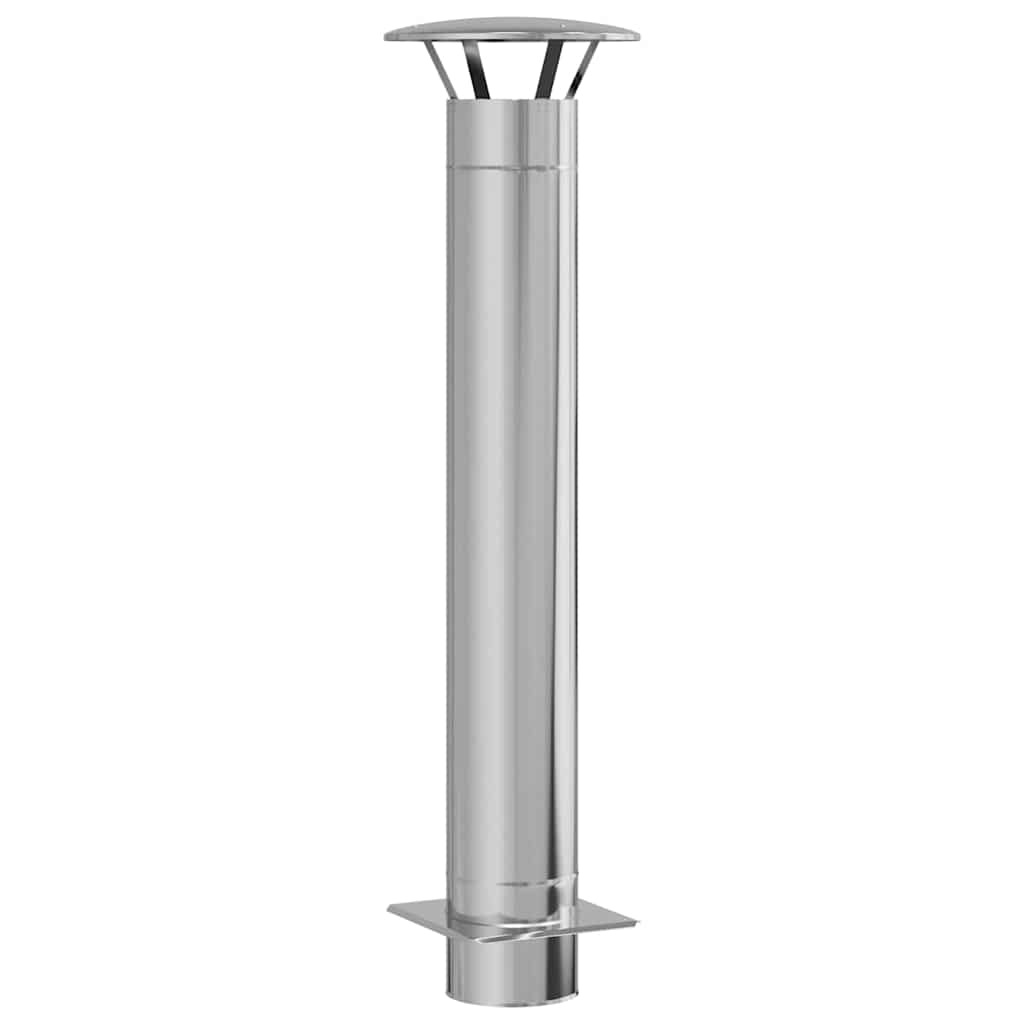 vidaXL Przedłużenie kominka Srebrny 35 x 35 x 132 cm stal nierdzewna