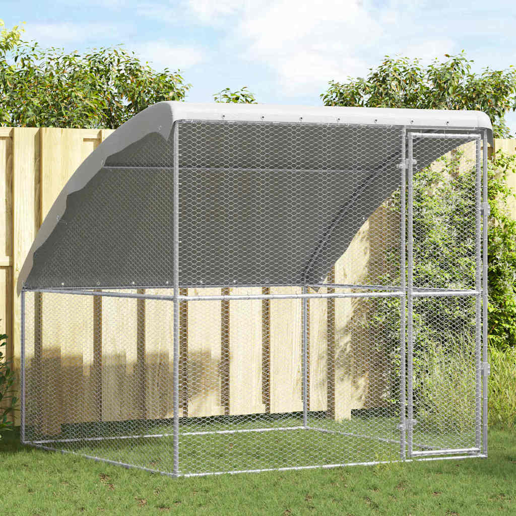 vidaXL Klatka dla kur Srebrny 2 x 2 x 2 m Stal Galwanizowana