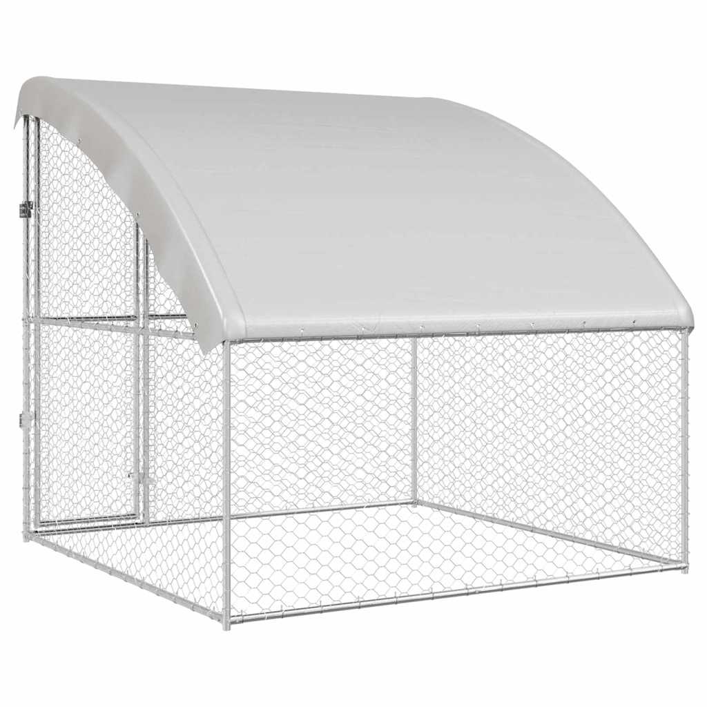 vidaXL Kenel dla Psów Srebrny 2 x 2 x 2 m Stal galwanizowana