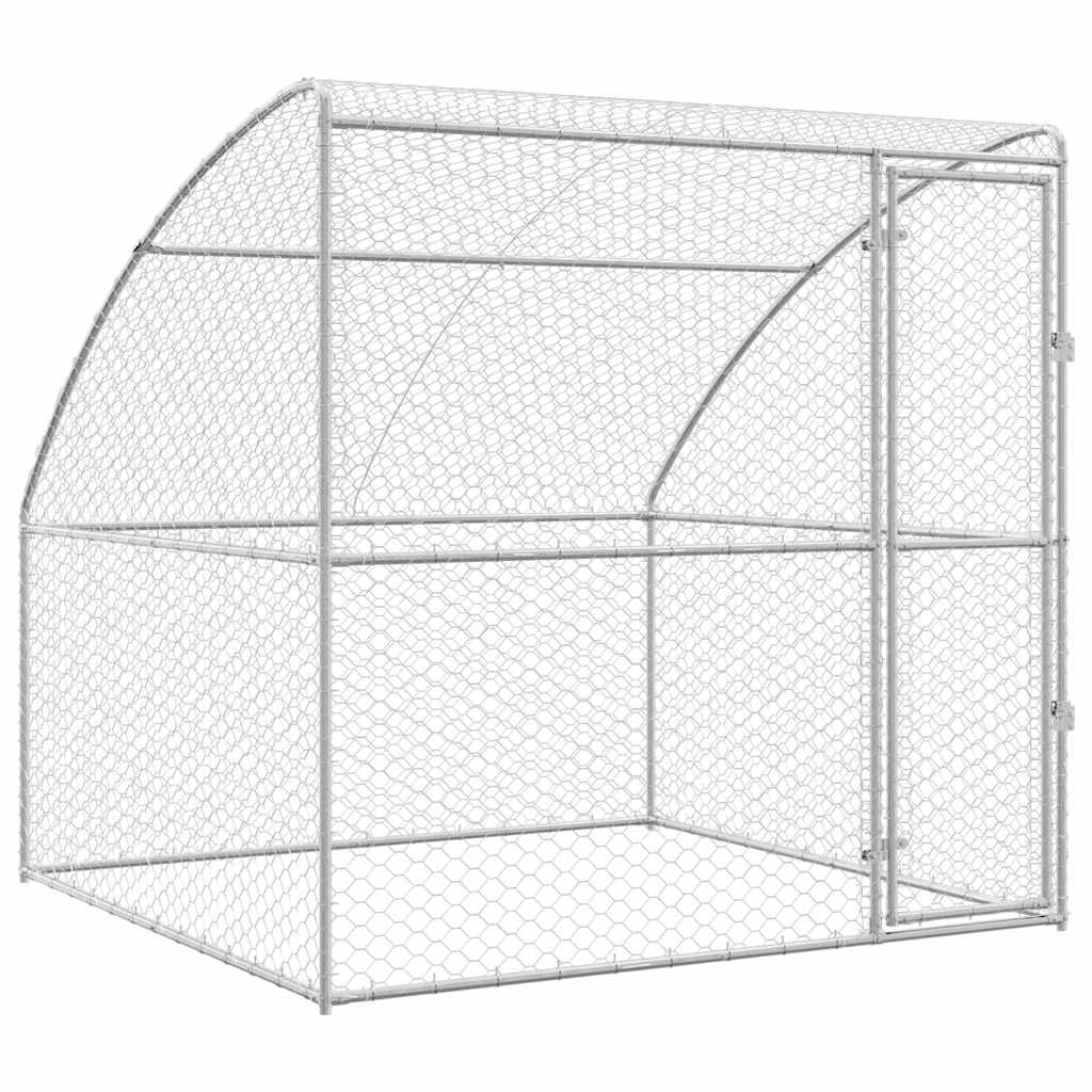 vidaXL Kenel dla Psów Srebrny 2 x 2 x 2 m Stal galwanizowana