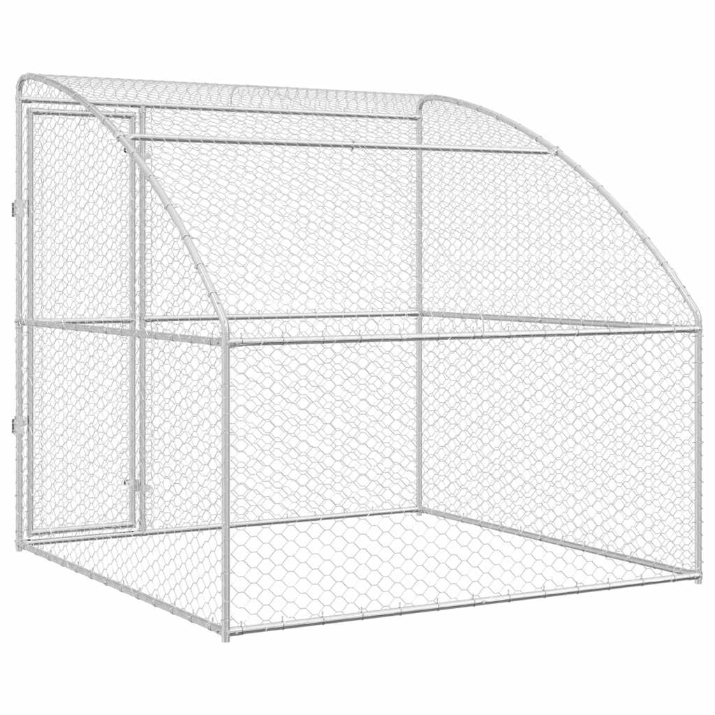 vidaXL Kenel dla Psów Srebrny 2 x 2 x 2 m Stal galwanizowana