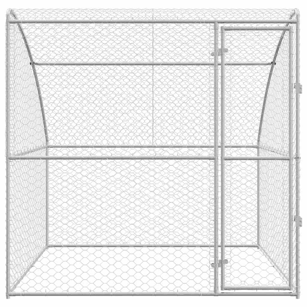 vidaXL Kenel dla Psów Srebrny 2 x 2 x 2 m Stal galwanizowana