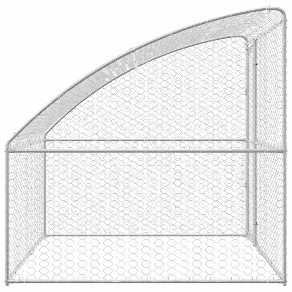 vidaXL Kenel dla Psów Srebrny 2 x 2 x 2 m Stal galwanizowana