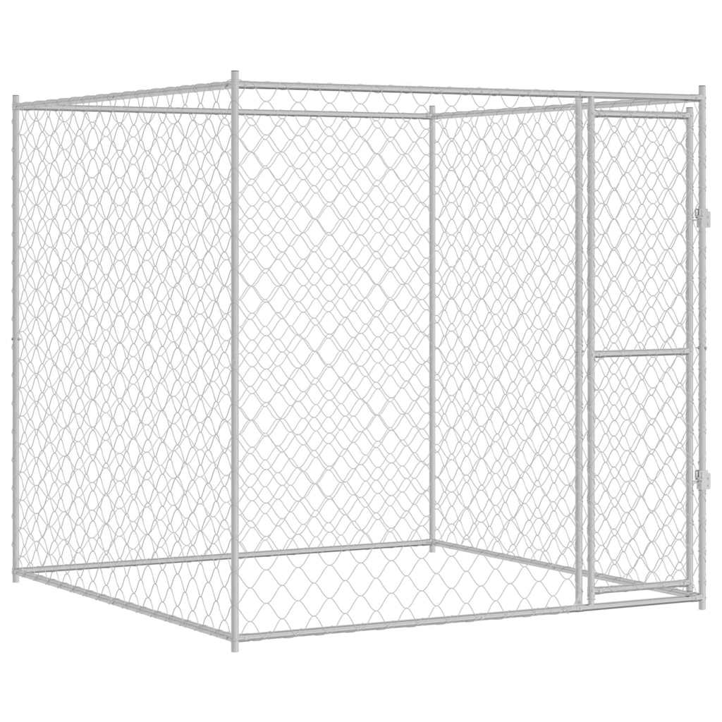vidaXL Klatka dla psa Srebrny 200 x 200 x 200 cm Stal Galwanizowana