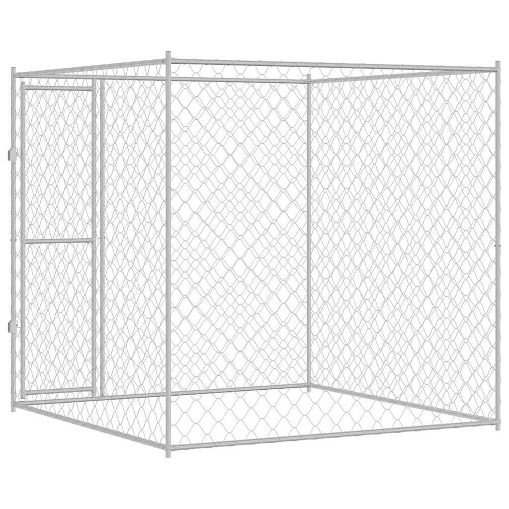vidaXL Klatka dla psa Srebrny 200 x 200 x 200 cm Stal Galwanizowana