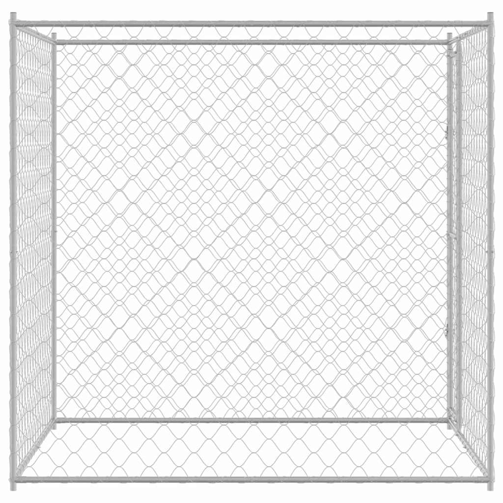 vidaXL Klatka dla psa Srebrny 200 x 200 x 200 cm Stal Galwanizowana