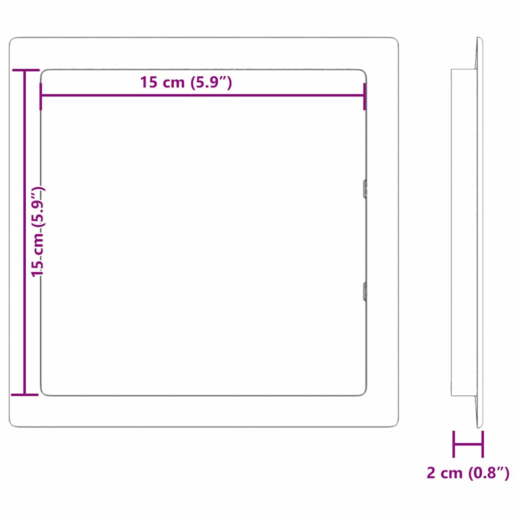 vidaXL Panele dostępu 2 pcs Biały 15 x 15 cm Plastik ABS