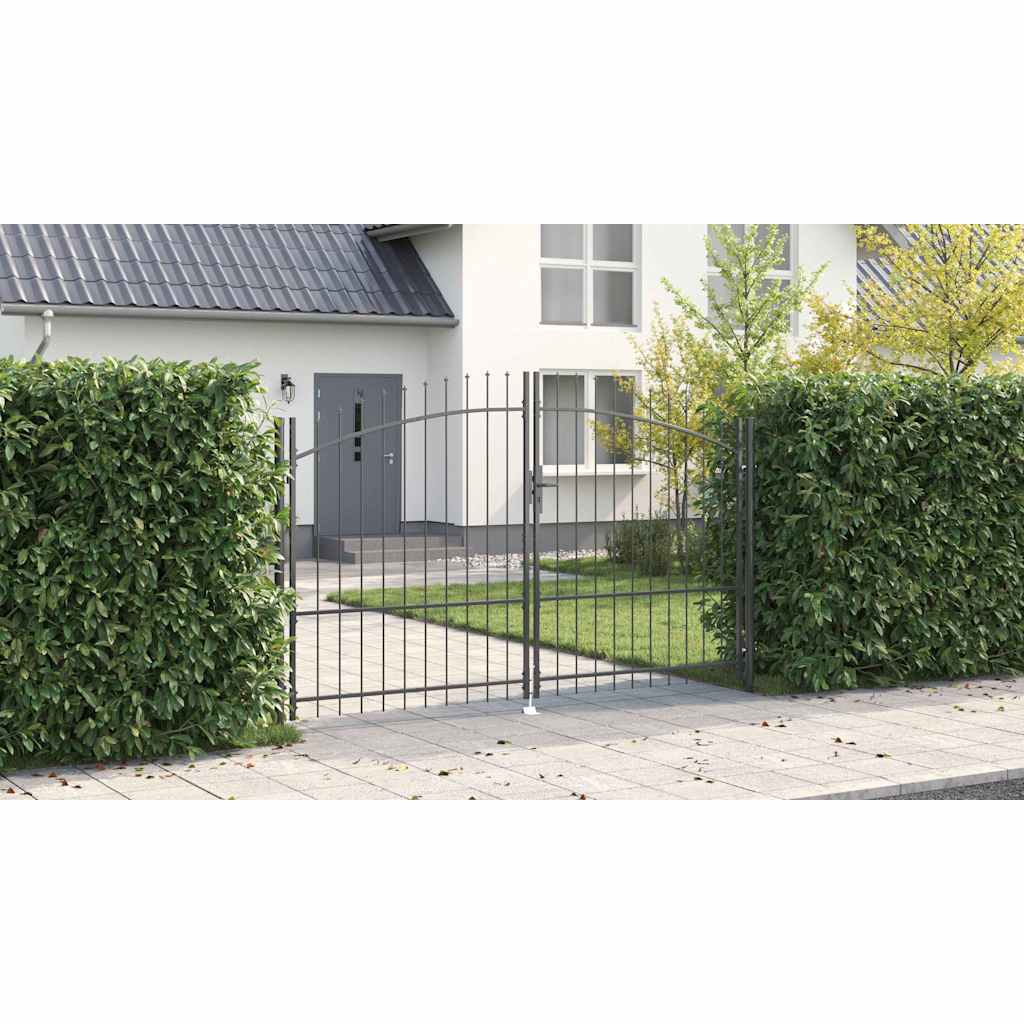 vidaXL Brama Podwójna Z blokadą Woerden Szary 299,5 x 224,5 cm Stal