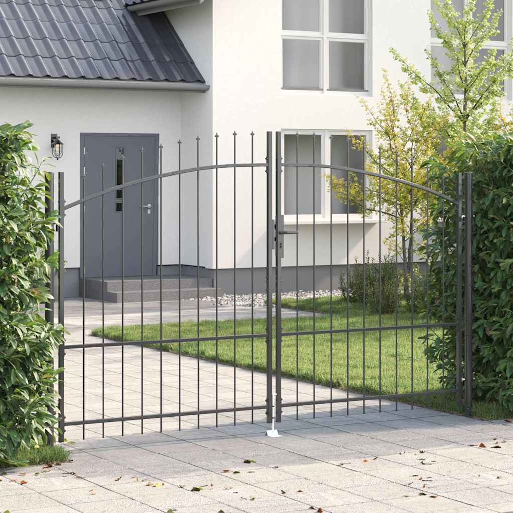 vidaXL Brama Podwójna Z blokadą Woerden Szary 299,5 x 224,5 cm Stal