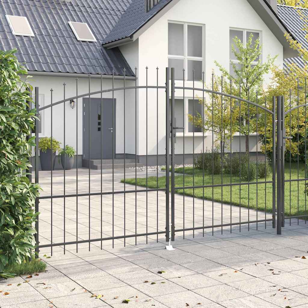 vidaXL Brama Podwójna Z blokadą Woerden Szary 299,5 x 224,5 cm Stal