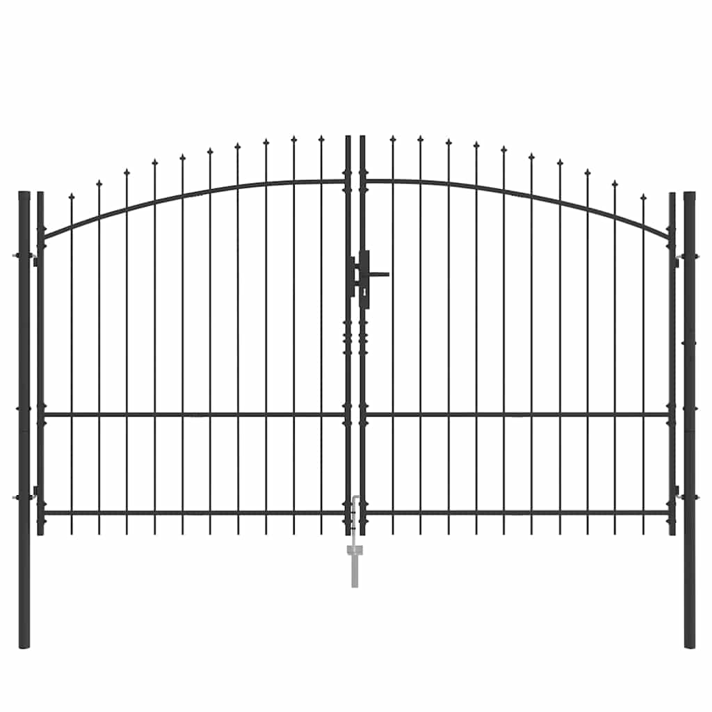 vidaXL Brama Podwójna Z blokadą Woerden Szary 299,5 x 224,5 cm Stal