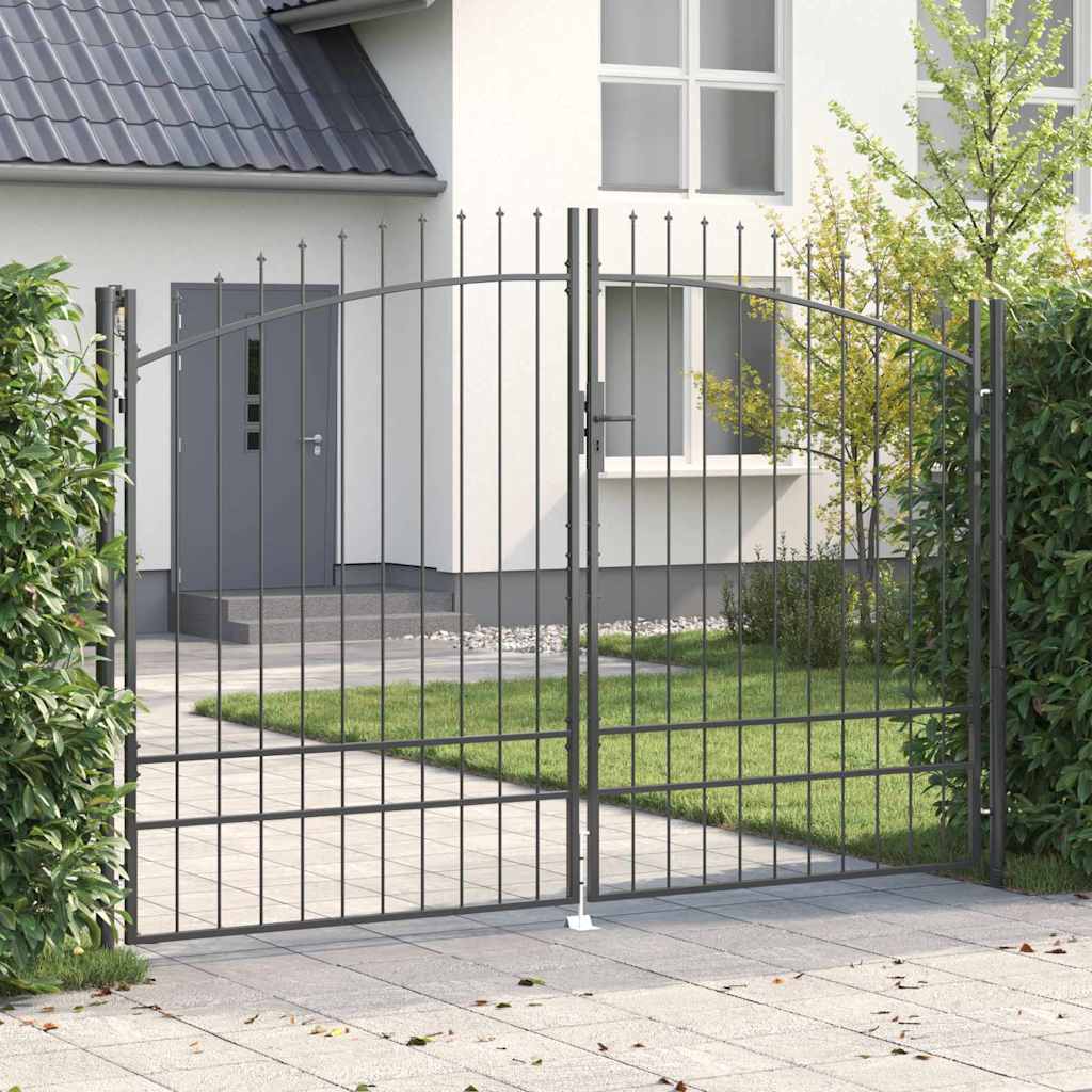 vidaXL Brama Podwójna Z blokadą Woerden Szary 299,5 x 249,5 cm Stal