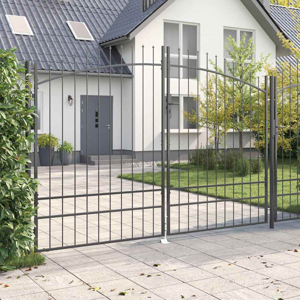 vidaXL Brama Podwójna Z blokadą Woerden Szary 299,5 x 249,5 cm Stal