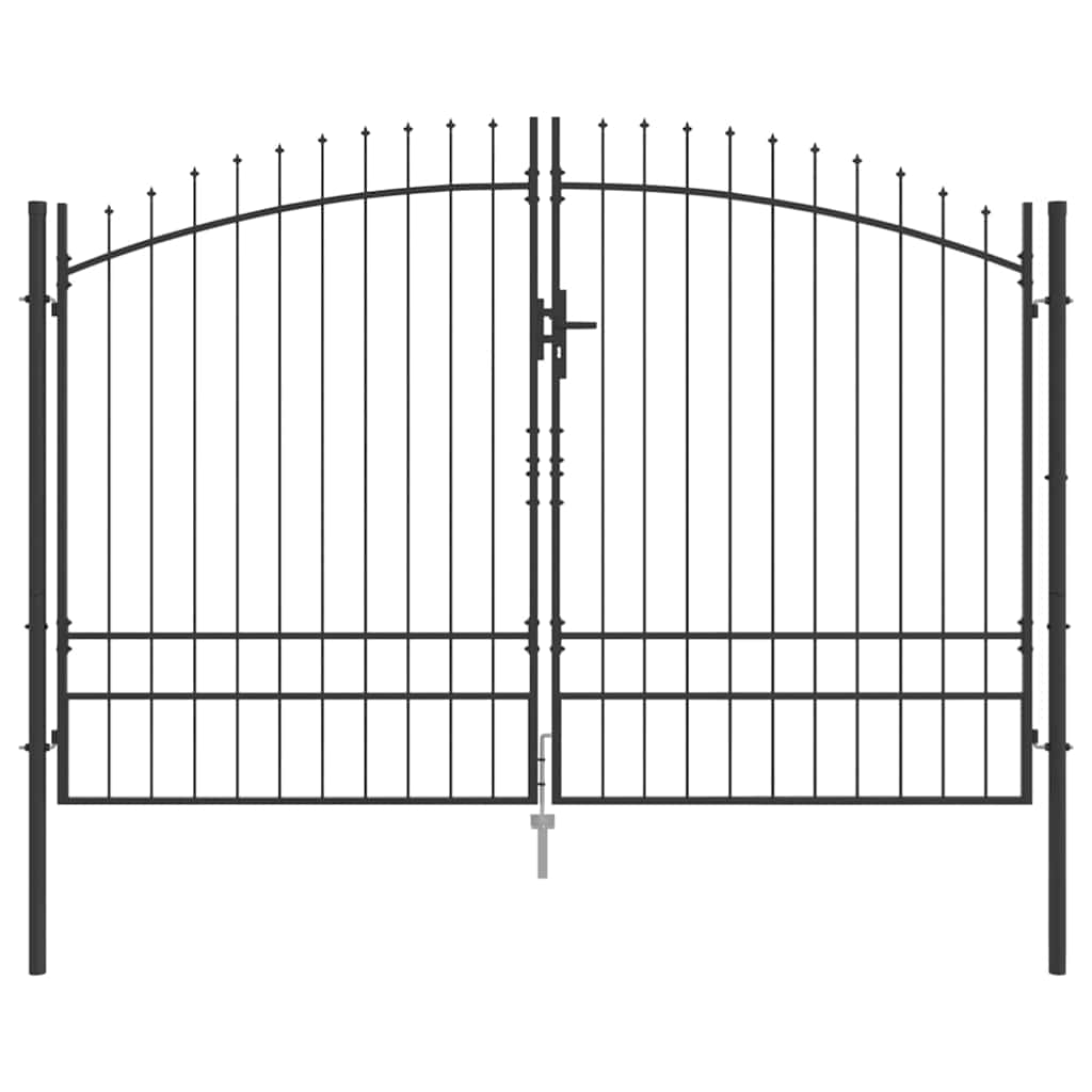 vidaXL Brama Podwójna Z blokadą Woerden Szary 299,5 x 249,5 cm Stal